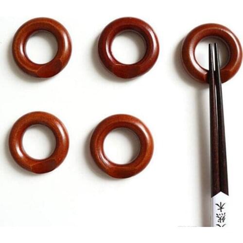 Japanese Style Wooden Chopstick Holder 5*1.5cm Ring Chopsticks Rack Nanmu Chopsticks Frame Table Decoration