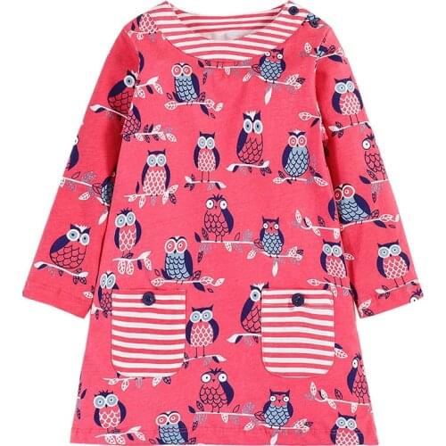 Jumping meters Girl Dress Kids Clothes Brand Autumn Princess Dress Baby Tunic Animal Appliques Girls Dresses Children clothes