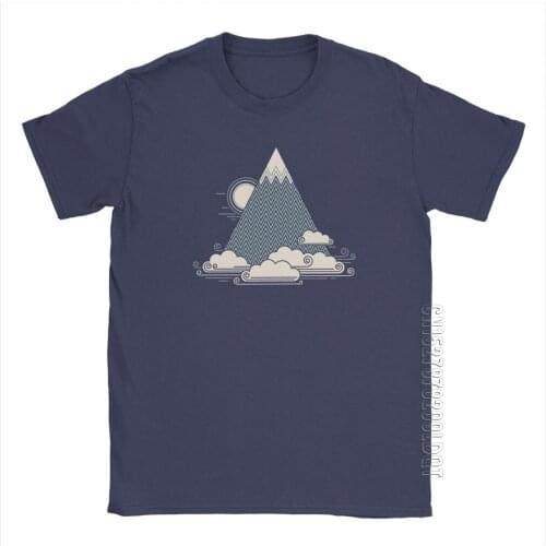 Men T Shirt Cloud Mountain Hiking Travel Sunrise Outdoors Explore Nature Basic Tees O-Neck Clothing Cotton Designs T-Shirt