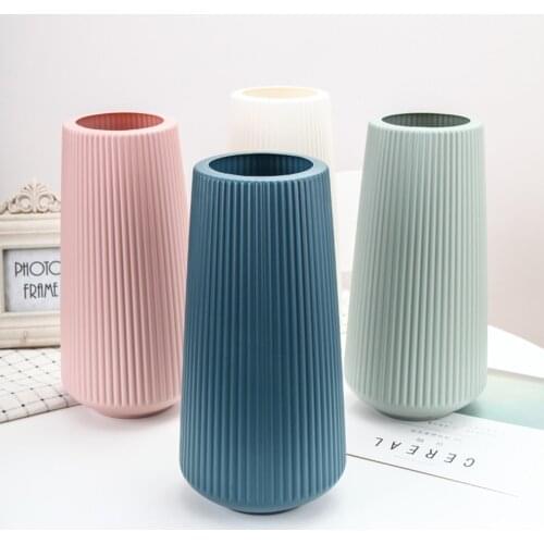 Geometric Scandinavian Style Flower Vase Home Imitation Porcelain Plastic Origami Flower Pot Hydroponic Plant Vase