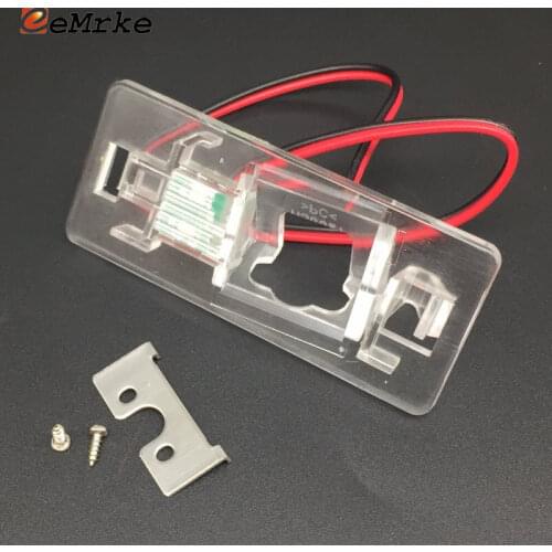 EEMRKE Car Rear View Camera Bracket License Plate Lights with LED Housing Mount for Skoda Fabia 5J / Superb 3T / Yeti 5L