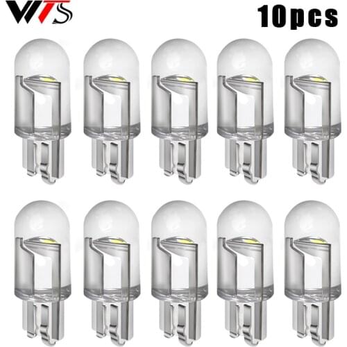 10pcs Car LED T10 W5W COB Reading Dome Lamp Trunk Marker Light Wedge Lights License Plate Bulbs 168 194 192 12V White Red Green