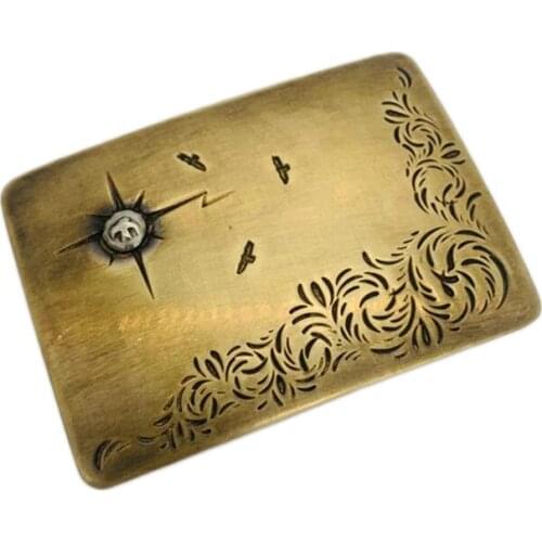 Tang dynasty flower design Flying eagle padme hum Pattern Brass Belt Buckle | Mens Belt Head | Belt Accessories