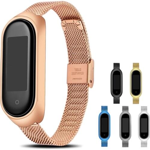 Bracelet for Xiaomi Mi Band 5 4 3 Metal Strap Replacement Wristband MiBand 3 4 Band 5 Wrist Strap for Xiaomi Mi Band 4 3 Strap