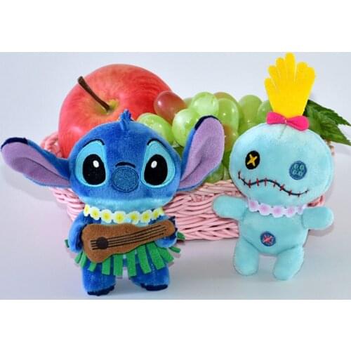 Disney Kawaii Stitch Hawaiian Style Stuffed Plush Toys Cute Cartoon Stitch and Kim Plush Doll Toys Gifts for Kids Baby