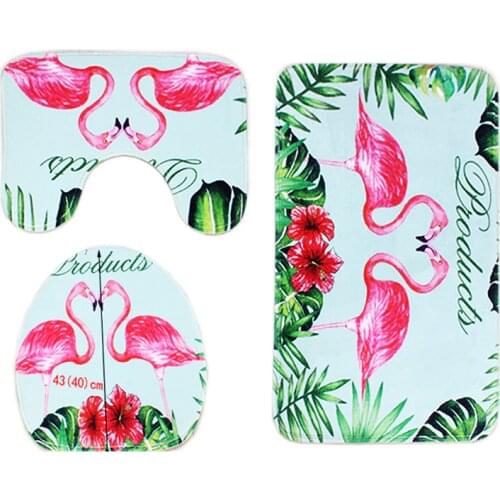 Bath Mat Set Bathroom Carpet Rugs Shower Mat For Bathroom Flannel Bathroom Rug Set Toilet Mat Absorbent Bathroom Fooot Mat