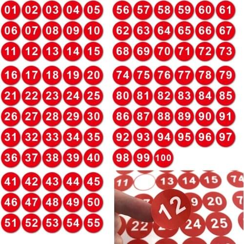 1-100 stickers round number black digital sticker label label personality creative custom color production 3cm