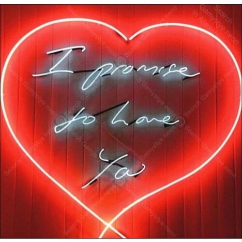 Neon Sign I promise to Love you Neon Signs for custom Glass Tubes Neon Bulbs Signboard decorate Bedroom wall Handcraft Bar sign