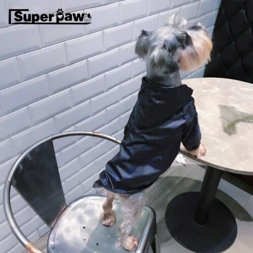 New Pet Dog Raincoat Clothes For Small Dogs Black Waterproof Clothes Raining Rain Coat Outdoor Costumes French Bulldog EMC06