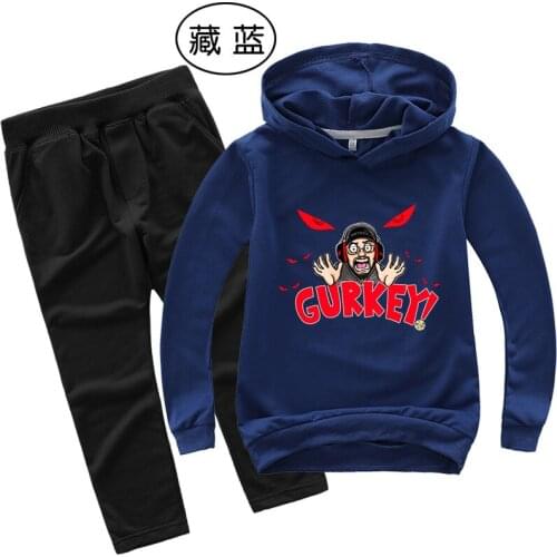 New Style Spring Autumn Children Clothing Sets Gurkey Kids Clothes Baby Boys Hoodies Pants 2Pcs Set Tracksuit Anime Outwear Coat