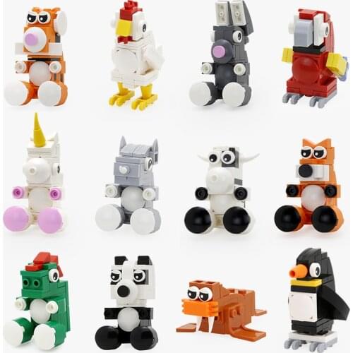 Animal Single Sale Tiger with Egg Panda Unicorn Chicken MOC Rhinocero Cow Penguin Model Dinosaur Building Blocks Brick Kits Toys