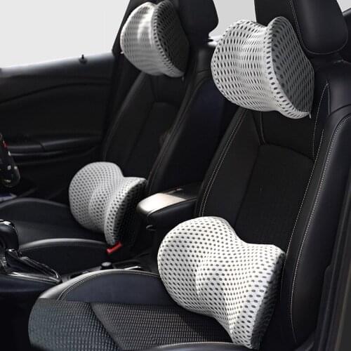 Car Headrest Neck Pillow Support Universal Soft Neck Pillows Cushion Memory Foam Lumbar Back Support Interior Automotive Good