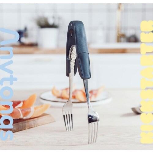 Pizza Bread Steak Clip BBQ Tongs Salad Serving Tableware With ABS Handle Utensil Usable Tools Household Products Kitchen Tools