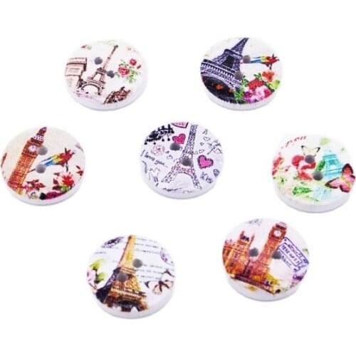 100pcs/Lot Wooden Buttons For Sewing Craft Scrapbooking Clothing Accessories 2 Holes