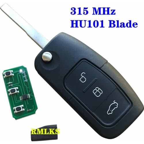Keyless Entry Flip Remote Key Fob 3 Buttons 315MHz 433MHz 4D63 4D60 Chip For Focus For Ford Mondeo C Max S Max Galaxy Fiesta