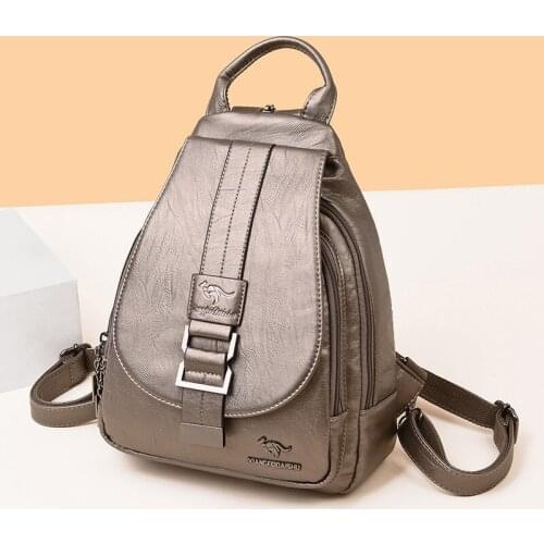 New Women Leather Backpacks Casual Female Backpack For Teenage Girls School Chest Bag Travel Bagpack Ladies Sac A Dos Back Pack