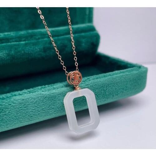 SHILOVEM 18k yellow gold natural white Jasper pendants Gift fine Jewelry plant wedding no necklace new 12*16mm mymz1216811hby