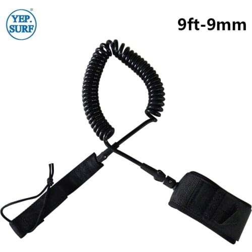 Surf Surfboard Leash 9ft 9mm Coiled Leash New Design Surfboard Black Leash Surf Leash Yep.surf pranchas de