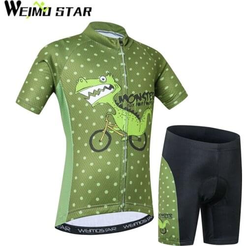Weimostar Team Cycling Clothing Short Sleeve Kids Summer Cycling Jersey Set MTB Bike Bicycle Ropa Ciclismo Children Bike Wear