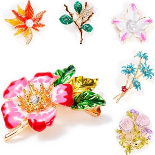 WYBU Grass Brooches For Women Animal Purple And Yellow Flower Broches Fashion Bijouterie Broche Femme Bijoux De Luxe