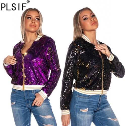 Young party women fashion zipper long sleeve purple blades women coat high street lady fashion jackets