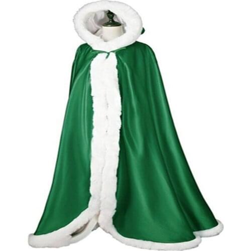 Faux Fur Winter Warm Wedding Bridal Cloak Hooded Thicken Thermal Evening Lady Cape Party Cloak Bridal wedding shawl coat