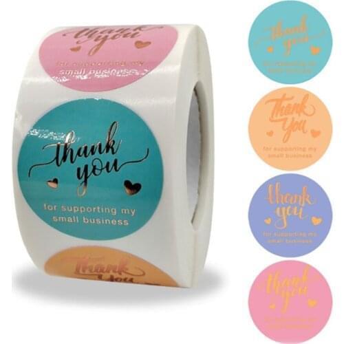 1.5Inch Thank You for Supporting my Small Business Stickers with Love Adhesive Stickers For Wedding Shop Wrapping Supplies Seal