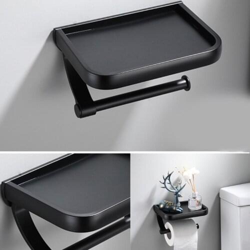 1Pc Nordic Style Dual-purpose Bathroom Toilet Paper Rack Wall-mounted Tissue Box Toilet Paper Holder Phone Placement