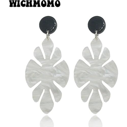 2019 New Fashion 65mm 1 Pair High Quality Acetic Acid Resin Acrylic Flowers Smooth Earring for Girls Party Gifts Accessories