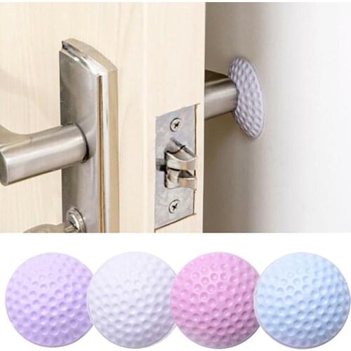4pcs Colorful Door Stoppers Wall Protection Safety Shock Absorber Door Handle Bumper Guard Wall Stickers Protectors Rubber P5