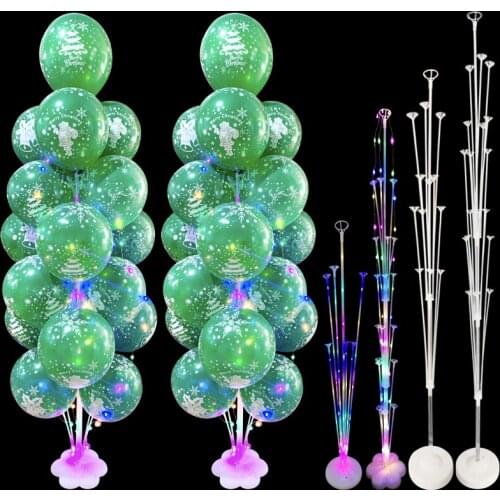 7/11/13/19 Tubes Balloon Stand Holder Column Christmas Balloons Happy Birthday Ballon Kids Baby Shower Christmas Party Balls