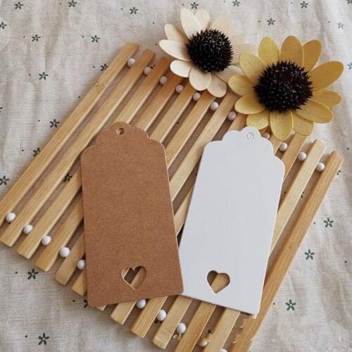 9*4cm 100pcs/lot White Brown Kraft Paper Wedding Gift Labels DIY Blank Food Label Message Tag weeding invitation