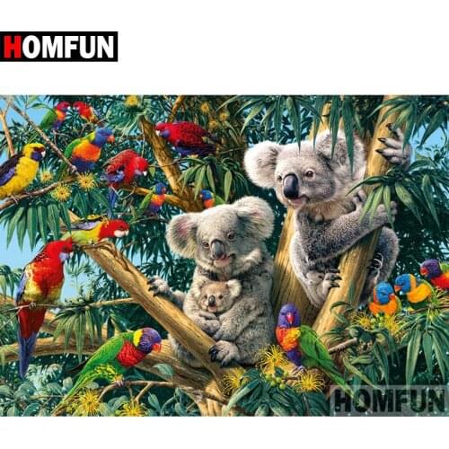 HOMFUN 5D DIY Diamond Painting Full Square/Round Drill "Animal koala" 3D Embroidery Cross Stitch gift Home Decor A00717