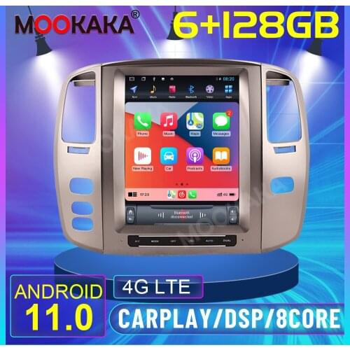 Android 11 6G+128GB For Toyota Land Cruiser LC100 LX470 2002+ Tesla Screen Car Multimedia Player Car GPS Navigation Auto Stereo