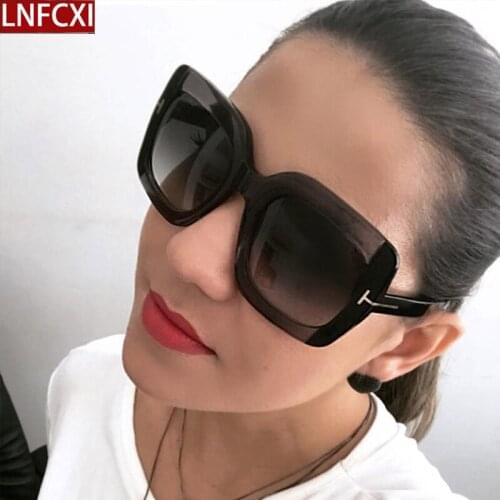 LNFCXI Oversized Sunglasses Women Luxury Transparent Gradient Sun Glasses Big Frame Vintage Eyewear UV400 Glasses for Lad 97654