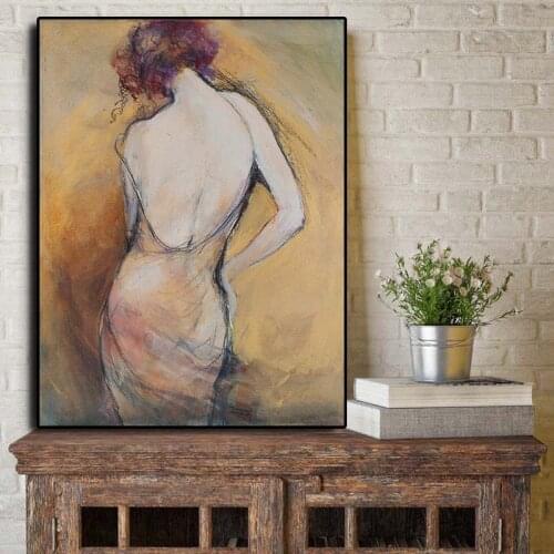 Girl Sexy Nude Woman Figure Abstract Oil Painting on Canvas Posters and Prints Cuadros Art on the Wall Picture for Living Room