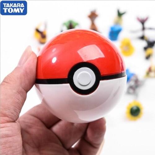 Takara Tomy Pokemon Elf Grasping PokeBalls Toys Pikachu Elf Ball Pikachu Balls 7CM Cartoon Movie Hobbies Action Toy Figures