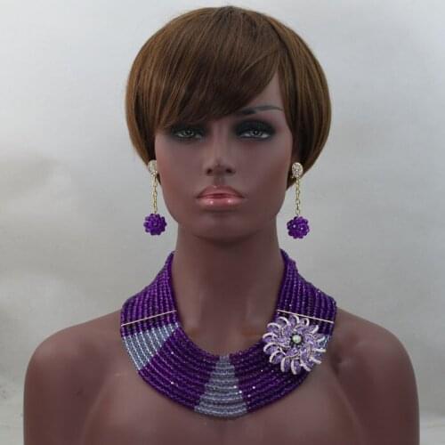 Marvelous Nigerian Wedding Afican Beads Jewelry Set 10 Layers African Crystal Beads Jewelry Set 2016 New Free Shipping ALJ717