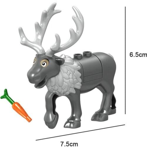 Reindeer Building Blocks Brick Horse Crocodile Gorilla Tiger Kids Toys Animal Lockings Figures Assemble