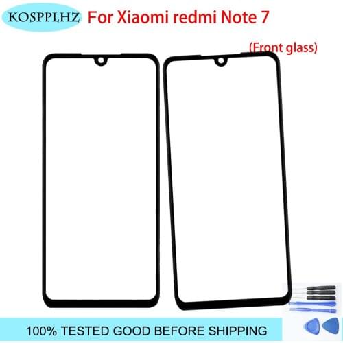 KOSPPLHZ For xiaomi redmi note 7 Front Glass Touch screen Mobile Phone For redmi note7 Touch Digitizer Panel TP + Tape Replace