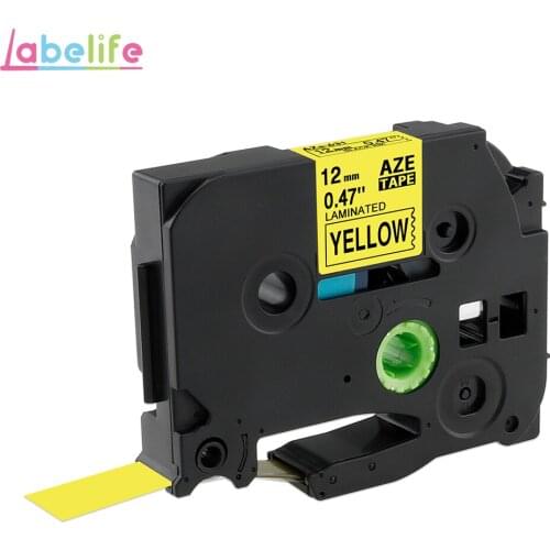 Labelife 3 Pack TZe-631 TZ 631 12mm*8m Black on Yellow Laminated Label Tapes Compatible for P-touch Brother tape