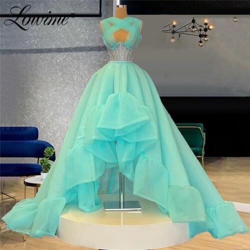 Lowime High Low Long Prom Dresses Graduation Dress 2021 Customized Runaway Dresses For Party Robe De Soiree Aibye Plus Size