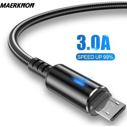 Micro USB Cable 3A Fast Charge USB Data Cable for samsung a51 S6 Xiaomi 10 redmi note 9s Android Micro usb Cable Mobile Phone