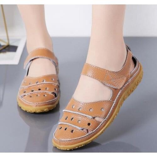 Fashion Women Flats Genuine Leather Shoes Woman Slip On Loafers Flats Soft Oxford Ballerina Shoes Casual flat with hollow shoes