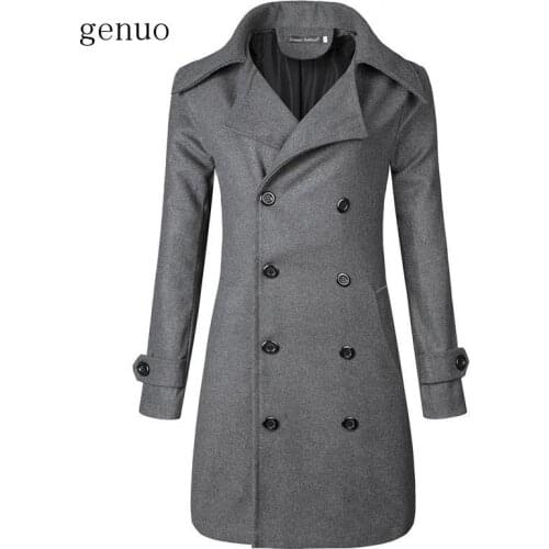 Wholesale 2020 Foreign Trade Plus-sized Trench Coat Mens Double-breasted Mid-length Porous 3D Trench Coat Duffle Coat