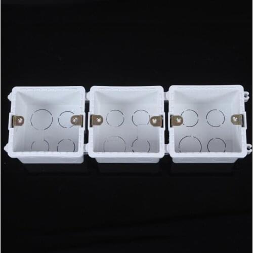 1pc 86x86mm 3.38" PVC Dark Box Wall Switch Socket Bottom Box Recessed Mounted