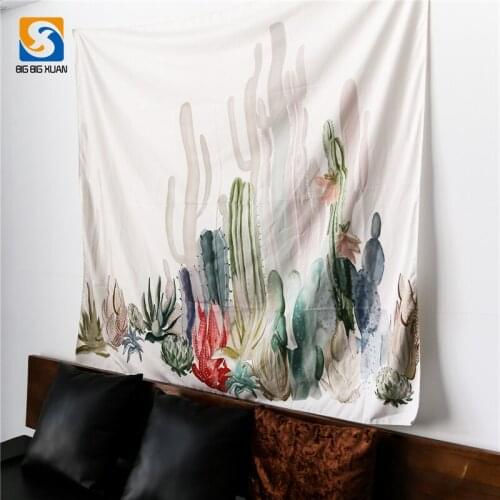 1 PC 1.5x1.3M Wall Hanging Cactus Tapestry Cotton Cover Beach Towel Throw Blanket Picnic Yoga Mat Home Decoration Textiles