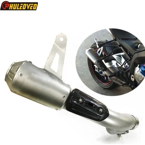 Stainless Steel for BMW S1000RR 2017-2018 Motorcycle Exhaust Slip-on Muffler Escape Demper Carbon Shield Link Pipe for S1000RR
