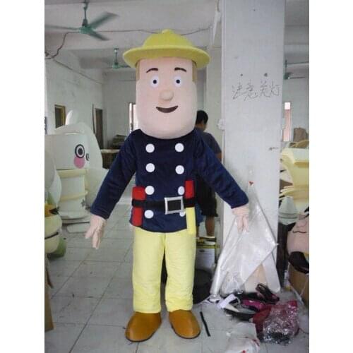 New Style Cartoon handsome fireman Halloween cosplay Adult Animal mascot costume foam costumes free shipping