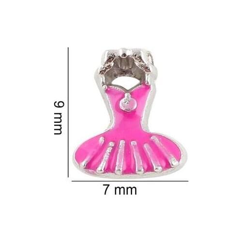 Wholesale 20PCS/lot Ballet Dress Floating Locket Charms Fit For Magnetic Glass Memory Locket